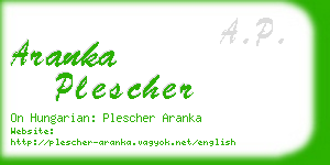 aranka plescher business card